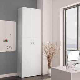 Berkfield Office Cabinet White 60X32X190 Cm Engineered Wood - thumbnail 3