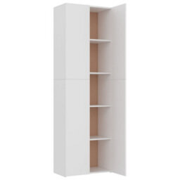 Berkfield Office Cabinet White 60X32X190 Cm Engineered Wood - thumbnail 5