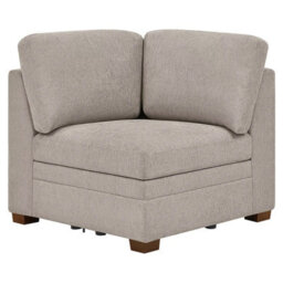 Xample Thomasville Tisdale Taupe Fabric Corner Chair, Pocket Coil Seat Cushion, Removable Back Cushions, Solid Wood Legs, Modular Seating - thumbnail 3