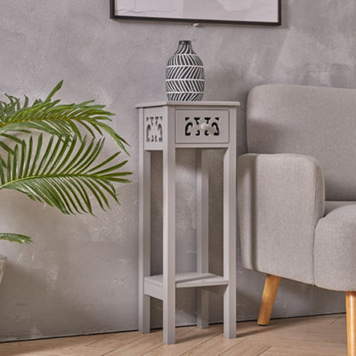 Living And Home Livingroom Bedroom French Style 1 Drawer Grey Wooden Console Table 73Cm H - image 1