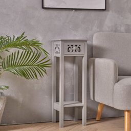 Living And Home Livingroom Bedroom French Style 1 Drawer Grey Wooden Console Table 73Cm H - thumbnail 2