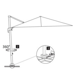 Walplus Cantilever Garden Parasol With Aluminium Pole 400X300 Cm Taupe - thumbnail 8