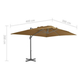 Walplus Cantilever Garden Parasol With Aluminium Pole 400X300 Cm Taupe - thumbnail 9