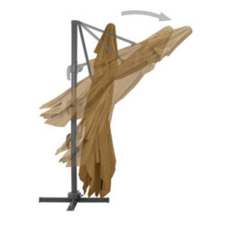 Walplus Cantilever Garden Parasol With Aluminium Pole 400X300 Cm Taupe - thumbnail 4