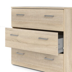Wyld Haus Berlin Light Oak Effect 3-Drawer Chest - Compact Matt Finish - thumbnail 6