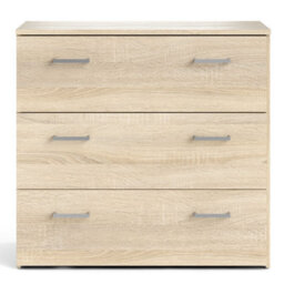 Wyld Haus Berlin Light Oak Effect 3-Drawer Chest - Compact Matt Finish - thumbnail 3