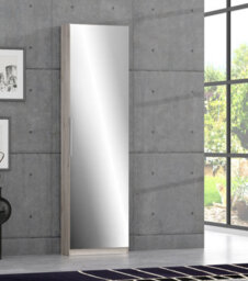 FurniComp LTD Furnicomp Reflex Oak Tall Mirrored Shoe Cabinet - thumbnail 1
