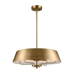 Luminosa Lighting Elstead Luella 4 Light Duo-Mount Pendant Brushed Natural Brass