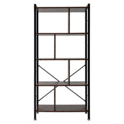 Thehotsale 5 Tier Bookcase Display Rack Bookshelf Industrial Standing Book Storage Organizer - thumbnail 3