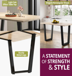 Hallowood Furniture Dudley Dinning Table 1.5M With 6 Black Bonded Leather Chairs - thumbnail 4