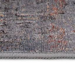 Loomed Abstract Design Cotton Chenille Rug Grey Gold Machine Washable 240Cm X 330Cm - thumbnail 8