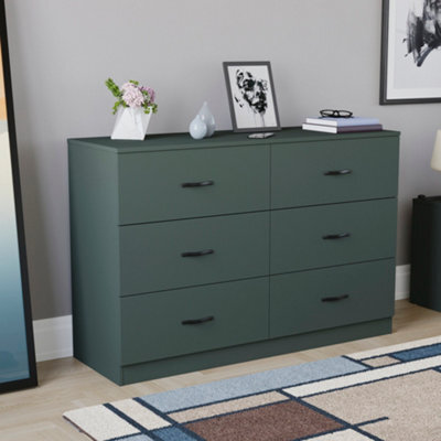 Lassic Vida Designs Riano Green 6 Drawer Chest Of Drawers (H) 800mm X (W) 1100mm X (D) 400mm - image 1