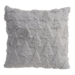 Thehotsale Christmas Tree Patten Cozy Soft Plush Throw Pillow Cushion Cover Without Insert 45Cm W X 45Cm D Grey - thumbnail 1