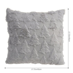 Thehotsale Christmas Tree Patten Cozy Soft Plush Throw Pillow Cushion Cover Without Insert 45Cm W X 45Cm D Grey - thumbnail 9