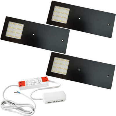 3-Pack Matt Black Ultra-Slim Led Under Cabinet Lighting Kit With Driver - Natural White - image 1