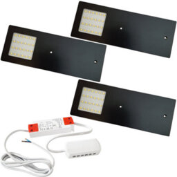 3-Pack Matt Black Ultra-Slim Led Under Cabinet Lighting Kit With Driver - Natural White - thumbnail 1