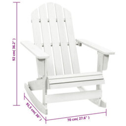 Vidaxl Garden Rocking Chair Wood White - thumbnail 3