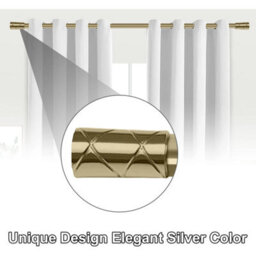 Ameha Cylinder Design Curtains Pole Antique Brass (120-210 Cm, 48 Inches To 84 Inches)Extendable Stylish Durable Metal Curtain Rod - thumbnail 5