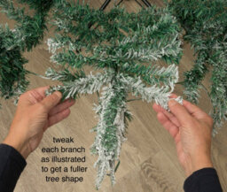 Shatchi 7Ft Pre-Lit Snow Flocked Artificial Christmas Tree Lapland With Cool White Led Lights Snowy Bushy Hinged Branches - thumbnail 9