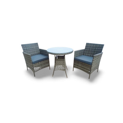 Outdoor Living (NW) Ltd Wicker Rattan Natural Bistro Set With Outdoor Cushion - image 1