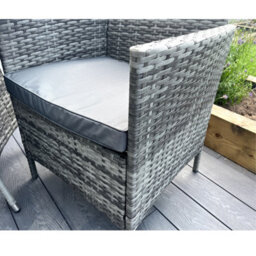 Outdoor Living (NW) Ltd Wicker Rattan Natural Bistro Set With Outdoor Cushion - thumbnail 6