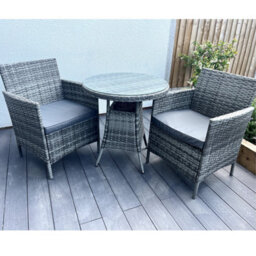 Outdoor Living (NW) Ltd Wicker Rattan Natural Bistro Set With Outdoor Cushion - thumbnail 3