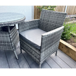 Outdoor Living (NW) Ltd Wicker Rattan Natural Bistro Set With Outdoor Cushion - thumbnail 5