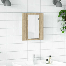 Walplus Led Bathroom Mirror Cabinet Sonoma Oak 40X12X45 Cm Acrylic
