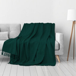 Ehc Waffle Cotton Woven Large Sofa Throw 2 Seater Chair/ Sofa/ Bed 180 X 250Cm, Dark Green - thumbnail 3