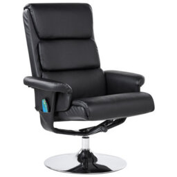 Beliani Massage Chair Legend With Footstool Faux Leather Black - thumbnail 4