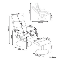 Beliani Massage Chair Legend With Footstool Faux Leather Black - thumbnail 3