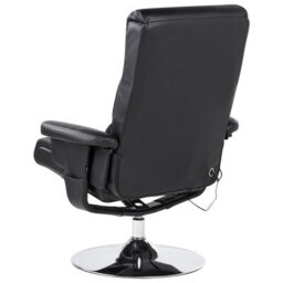 Beliani Massage Chair Legend With Footstool Faux Leather Black - thumbnail 7