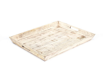 Elm Home And Garden Solid Mango Wood Serving Decorative Coffee Table Try Fully Assembled 5Cm High X 55Cm Wide X 45Cm Deep - image 1