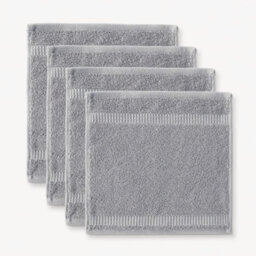 Bellissimo Home Grey Cotton Wash Cloth 4 Pack. Heavyweight Luxury Face Cloth - thumbnail 2