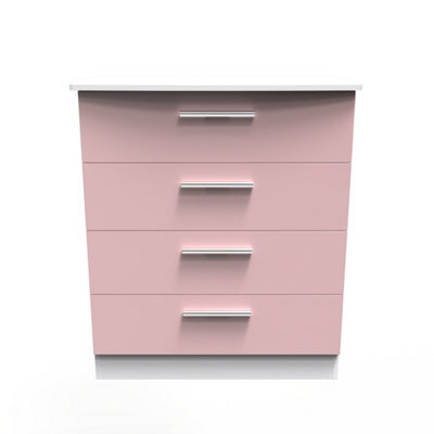 Harrow 4 Drawer Chest In Kobe Pink & White (Ready Assembled) - image 1