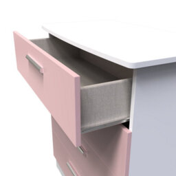 Harrow 4 Drawer Chest In Kobe Pink & White (Ready Assembled) - thumbnail 5