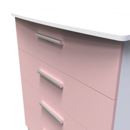 Harrow 4 Drawer Chest In Kobe Pink & White (Ready Assembled) - thumbnail 4