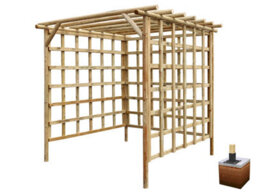 Edecks Rustic Rose Enclosed Wooden Garden Pergola (W 2400mm X D 2400mm) With Concrete In Posts (2.25M) - thumbnail 2