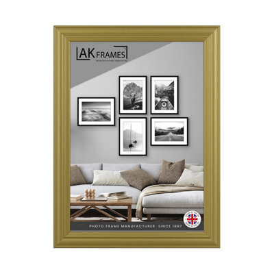 "AK Frames 11X8.5"" Classic Gold Modern Picture Frame - Poster Frame For Photos, Prints And Wall Art - Elegant Home Decor" - image 1