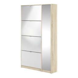 Furniture To Go Shoe Cabinet W. 4 Tilting Doors And 2 Layers +  1 Mirror Door - thumbnail 3