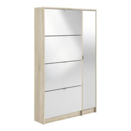 Furniture To Go Shoe Cabinet W. 4 Tilting Doors And 2 Layers +  1 Mirror Door - thumbnail 1