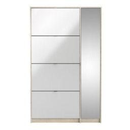 Furniture To Go Shoe Cabinet W. 4 Tilting Doors And 2 Layers +  1 Mirror Door - thumbnail 2