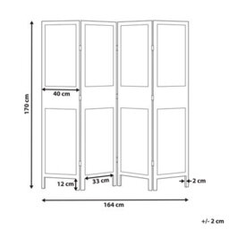 Beliani 4 Panel Room Divider Brennerbad Brown/ Black 164 Cm 170 Cm - thumbnail 3