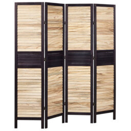 Beliani 4 Panel Room Divider Brennerbad Brown/ Black 164 Cm 170 Cm - thumbnail 5