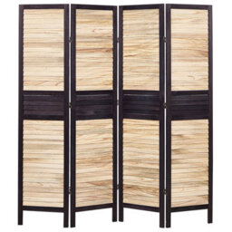 Beliani 4 Panel Room Divider Brennerbad Brown/ Black 164 Cm 170 Cm - thumbnail 1