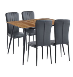 Hallowood Furniture Cullompton Large Extending Dining Table (120 To 180Cm) With 4 Black Faux Leather High Back Chairs - thumbnail 8