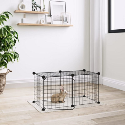 Walplus 8-Panel Pet Cage With Door Black 35X35 Cm Steel - image 1