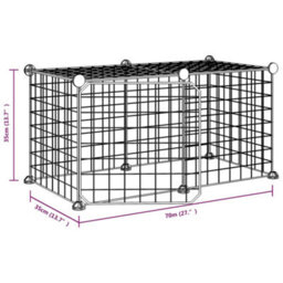 Walplus 8-Panel Pet Cage With Door Black 35X35 Cm Steel - thumbnail 4