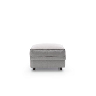 Abakus Direct Darcy Footstool In Light Grey Linen Fabric - image 1