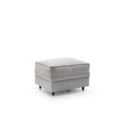 Abakus Direct Darcy Footstool In Light Grey Linen Fabric - thumbnail 2